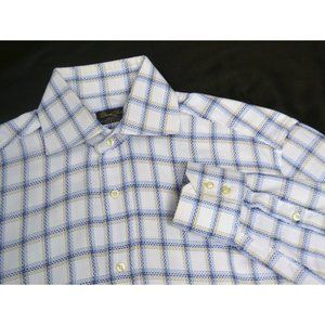 DAVID SADDLER‎ Men's Long Sleeve Spread Collar Dress Shirt SIZE MEDIUM
